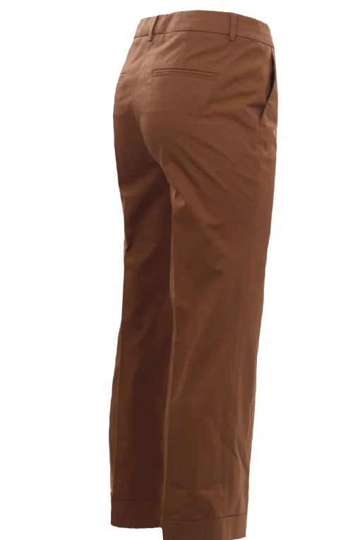 Pantaloni via della spiga in cotone con risvolto