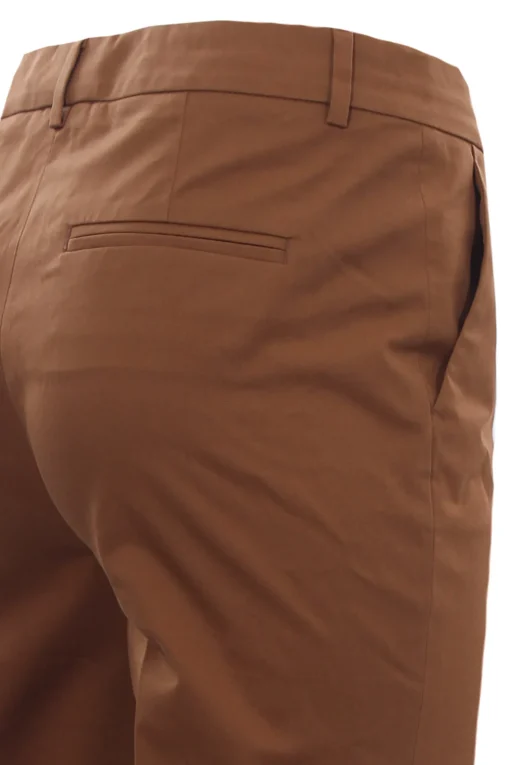 Pantaloni via della spiga in cotone con risvolto
