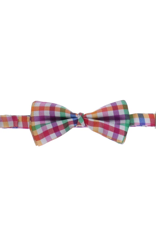 Papillon legato a quadretti multicolor