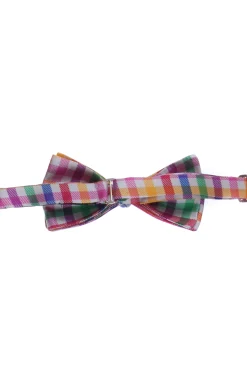 Papillon legato a quadretti multicolor