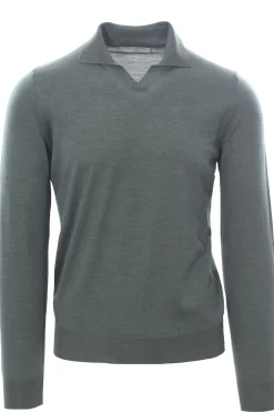 polo buttonless in lana wish loro piana
