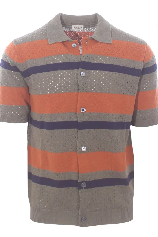 polo camicia traforo riga orizzontale