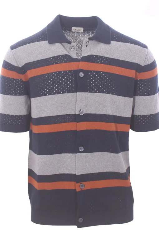 polo camicia traforo riga orizzontale