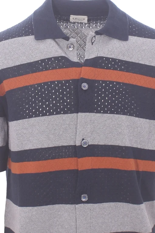 polo camicia traforo riga orizzontale