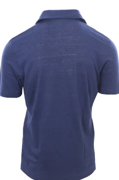 polo collo camicia in lino