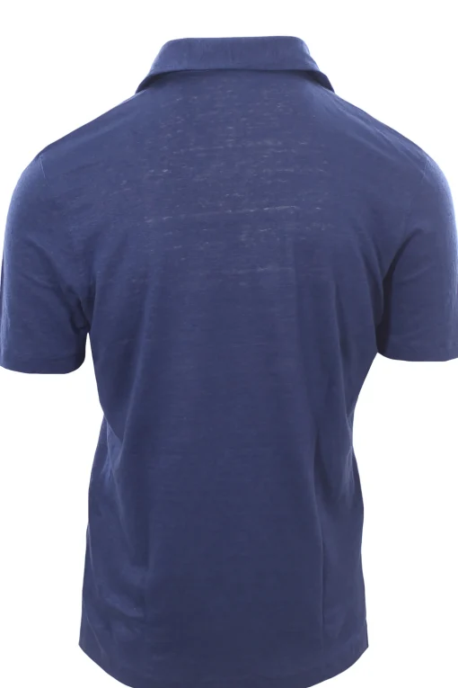 polo collo camicia in lino