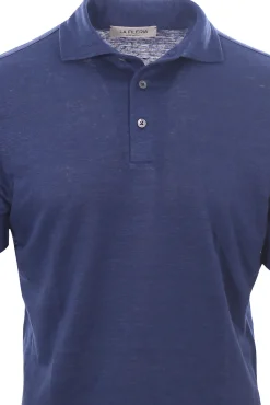 polo collo camicia in lino