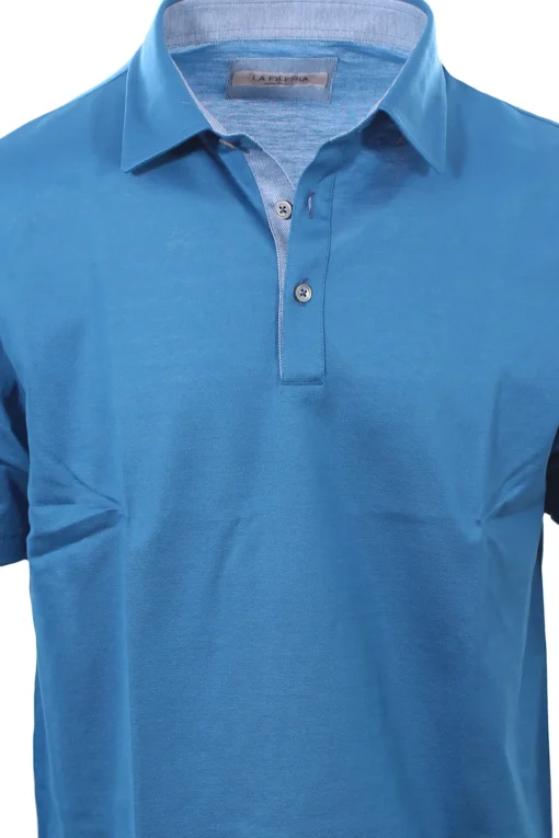 Polo con contrasti in piquet filo di scozia