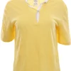 Polo in lino con dettagli in lurex