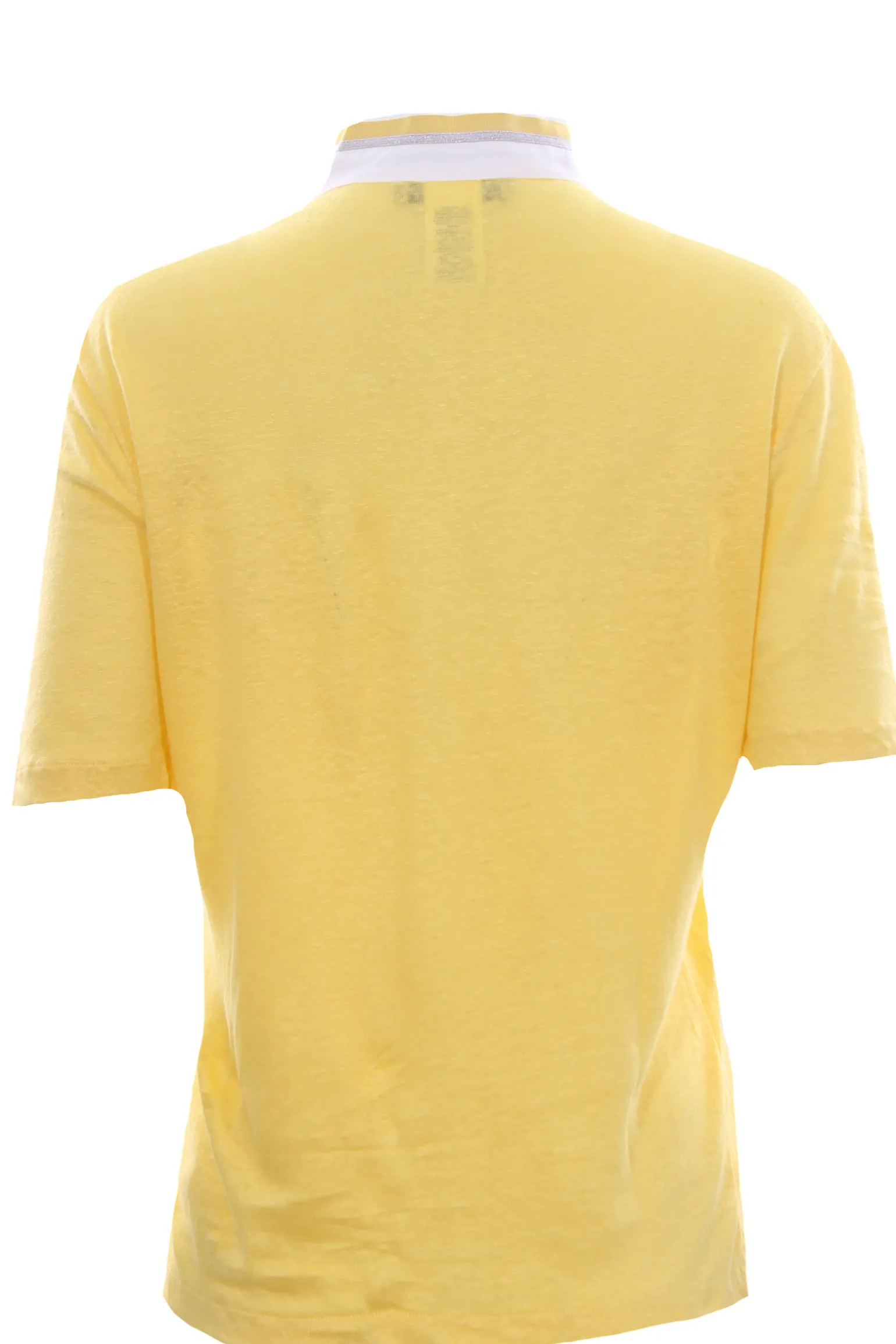 Polo in lino con dettagli in lurex