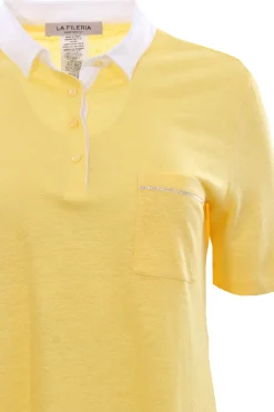 Polo in lino con taschino