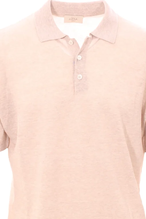 polo in lino e cotone moulinè