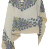 Poncho asimmetrico in seta