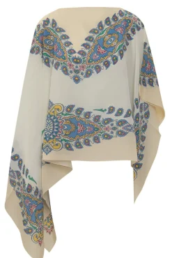 Poncho asimmetrico in seta