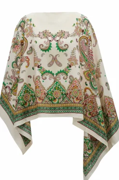 Poncho asimmetrico in seta