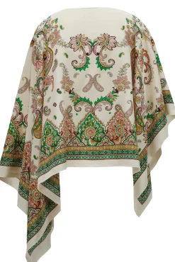 Poncho asimmetrico in seta