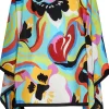 Poncho in seta stampata