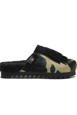 Sabot calf hair leaher e suede camouflage