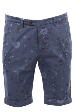 Shorts stampa fiori in cotone stretch