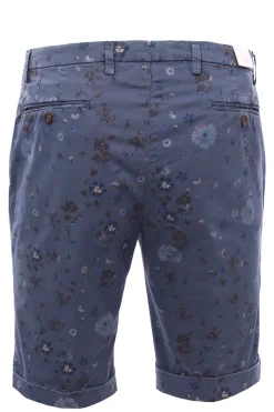 Shorts stampa fiori in cotone stretch