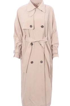 Trench in canvas techno con precious button tab