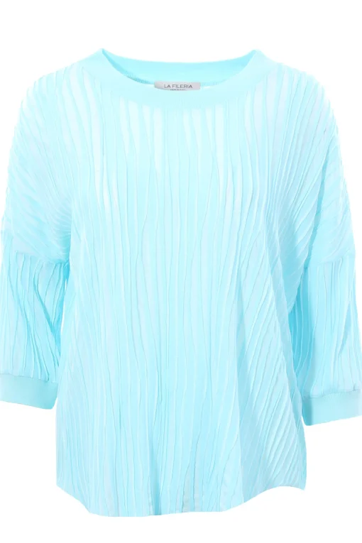 T-shirt girocollo effetto goffrato