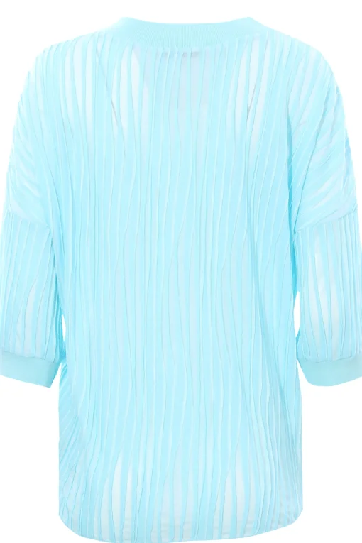 T-shirt girocollo effetto goffrato