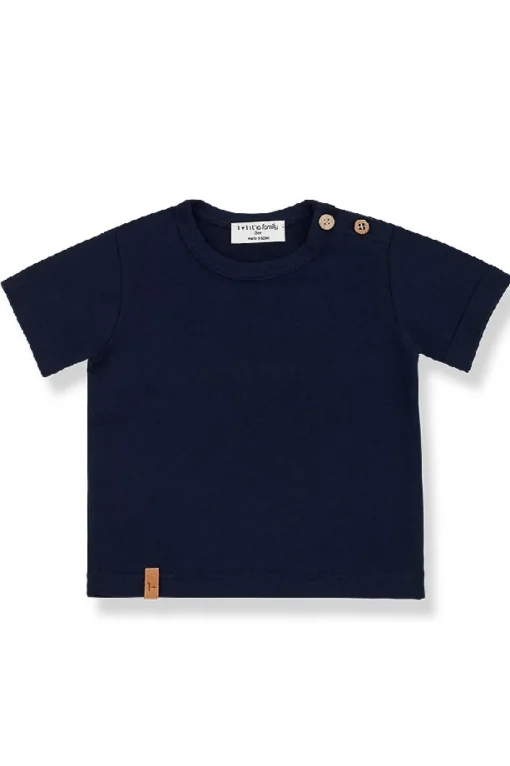 T-shirt girocollo in cotone stretch