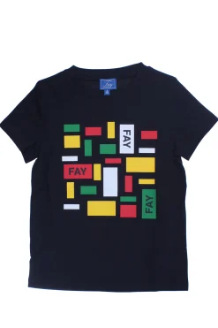 T-shirt girocollo stampa multicolor