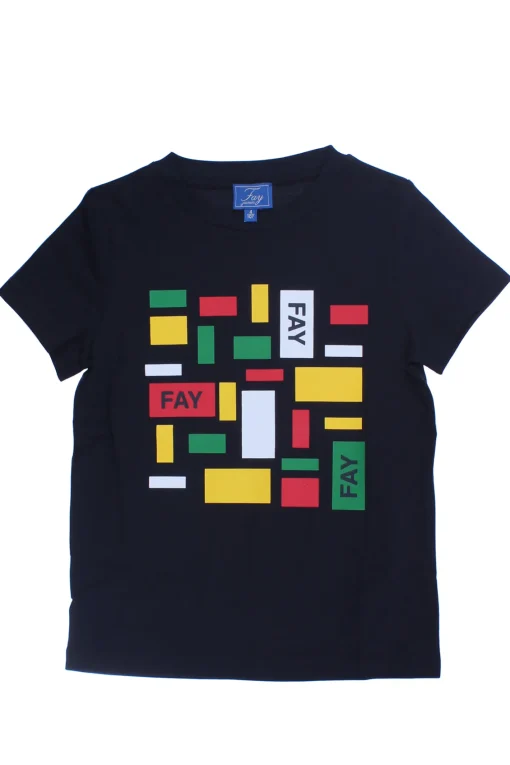 T-shirt girocollo stampa multicolor