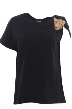 T-shirt in cotone con applicazione