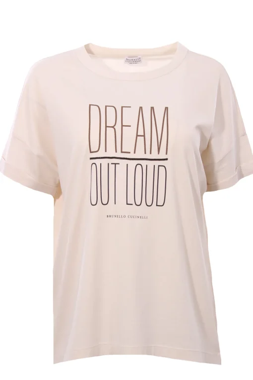 T-shirt in cotone con scritta