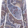T-shirt in tulle jacquard in velluto